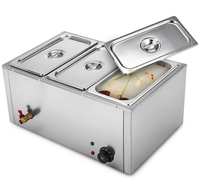 Bain-marie commercial en acier inoxydable de qualité alimentaire, table chauffante électrique pour buffet, idéal pour la restauration et les restaurants