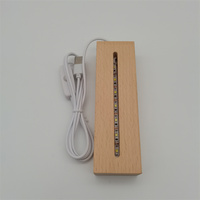 Veilleuse LED en gros avec support en bois et acrylique, rechargeable par USB, intensité réglable, certifiée CE, design minimaliste, lumière douce 2700K pour salon