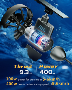 Moteur de pêche à la traîne pour kayak Camolech K4c 400W, poussée puissante de 9,3 kg, vitesse élevée de 9,6 km/h, télécommande sans fil, autonomie de 20 à 240 minutes dans l'eau - Product Image 2