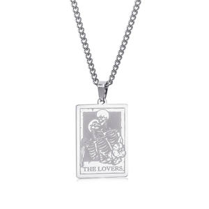 Collier en acier au titane unisexe Halloween pour la conception originale de crâne de hip-hop pendentif d'amant créatif <span class=keywords><strong>personnalisé</strong></span> pour <span class=keywords><strong>couple</strong></span> - Product Image 6