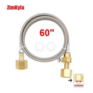 Station de remplissage de bouteilles de CO2 Sodastream, outils pneumatiques, adaptateur de remplissage et de charge en acier inoxydable, tuyau de 1,5 m/60 pouces, W21.8 W21.8-14 - Product Image 2