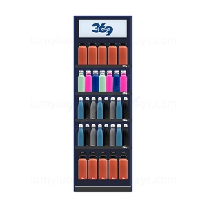 Stainless Steel <b>Bottle</b> Promotional Floor Display Metal Stand with Shelves for <b>Thermos</b> & <b>Water</b> <b>Bottles</b> Supermarket Retail Stores - Product Image 3