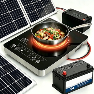 Cocina <span class=keywords><strong>de</strong></span> Inducción Portátil <span class=keywords><strong>de</strong></span> 24V/48V Alimentada por Panel Solar, 1000-1600W, para Camping, RV y Hogar, OEM/ODM Disponible - Product Image 1