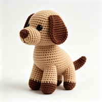 Peluche de chiot mignonne en tricot de dessin animé, personnalisable, colorée, douce et rembourrée, vente en gros, jouet en peluche sur mesure