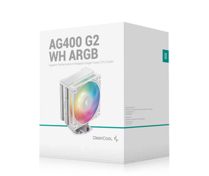 Enfriador de CPU de Torre Única con Flujo de Aire Potente, Refrigeración por Aire AG400 G2 ARGB Blanco, Compatible con LGA1851/1700/AM5/AM4 - Product Image 1
