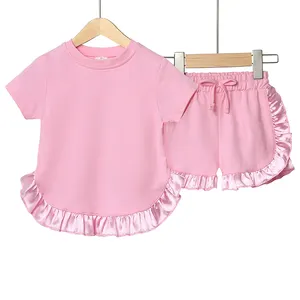 Kinderen Zomer Meisjes Kleding Set Satijnen Franjes Sets Peuter Meisje Kleding Baby Kleding Sets Groothandel