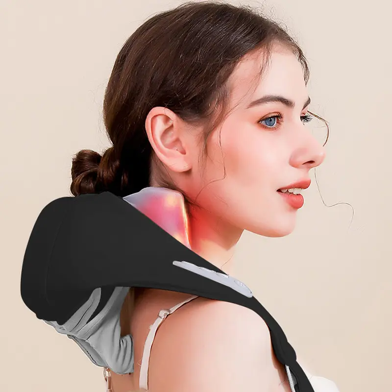 2024 sans fil 4D Mini oreiller trapèze Rechargeable Mini électrique Vibration Expert pétrissage cou masseur produits avec chaleur