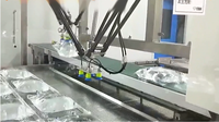 Delta Robot PLC-Controlled pour l'emballage de boulangerie et confiserie | Manipulation de biscuits au chocolat Pick Place Tri 1-10kgs Payload
