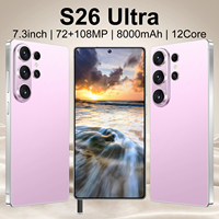Smartphone de Luxe Haut de Gamme S26 Ultra Or 16 Go + 1 To Écran HD 7,3 Pouces Appareil Photo 108 MP 3G/4G/5G Android 15 Téléphone Portable à Charge Rapide 100W