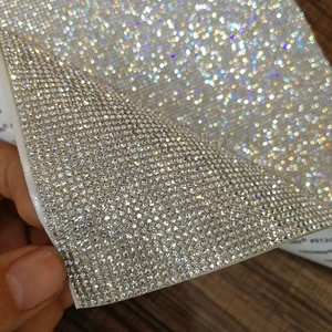 S030 24*40cm Hotfix <span class=keywords><strong>Verre</strong></span> Strass Garniture Feuille Adhésif Cristal Feuille Strass <span class=keywords><strong>Applique</strong></span> pour DIY - Product Image 6