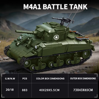 LESHOW 1:35 Char d'assaut militaire de la Seconde Guerre mondiale, jouet éducatif de construction, ensemble de blocs de construction avec briques en plastique ABS
