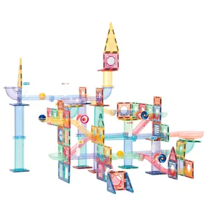 마그네틱 마블 런 ABS 플라스틱 교육 런 볼 장난감 빌딩 블록 연결 장난감 세트 어린이를위한