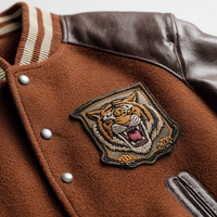 Fabricant OEM Broderie en chenille de haute qualité Bomber de baseball personnalisée pour hommes, collège, veste universitaire en cuir Letterman