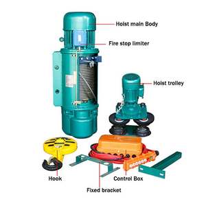 Montacarichi monorotaia sollevatore elettrico a fune monorotaia gru per paranco in vendita - Product Image 1