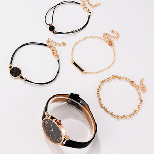 Conjunto de pulsera de cadena personalizada para <span class=keywords><strong>mujer</strong></span>, reloj de diseño de moda promocional, venta al por mayor - Product Image 4