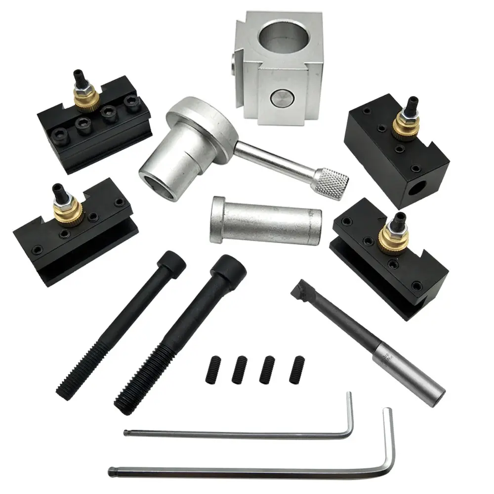 Mini Aluminum Quick Change Multifid Tool Post Boring/Turning Holder Kit For Various Processing For Table Hobby Lathes
