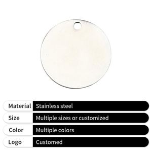Placa de Identificación Redonda para Mascotas, Color Dorado, Pequeña, de Acero Inoxidable, Mini Placa de Identificación para Perros con Logotipo - Product Image 5