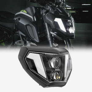 Phare LED Emark pour Yamaha MT07 MT09 FZ09, phare avant, feux de jour blancs pour Yamaha <span class=keywords><strong>MT</strong></span>-<span class=keywords><strong>07</strong></span> <span class=keywords><strong>MT</strong></span>-09 FZ-09 2014-2019 - Product Image 1