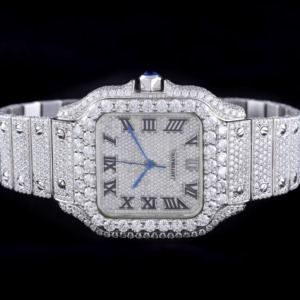 Montre automatique mécanique de luxe pour homme Miyota, en acier inoxydable, avec logo personnalisé, sertie de diamants Moissanite VVS, 35 mm, pour le dropshipping - Product Image 1