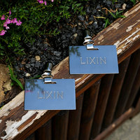 Étiquette métallique, pendentif bouton rond plaqué, décoration en plaque d'aluminium