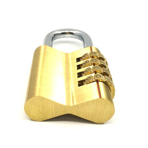 CH-04H 4-Digit Brass Combination Padlock 85x40x48.5mm For Workshop Door Gym <b>Locker</b> Mechanical Lock - Product Image 4