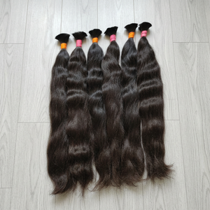 Extensiones de cabello rizado crudo de templo indio Cinta de cabello humano virgen de encaje HD de onda recta sedosa Fabricado suministrado India - Product Image 6