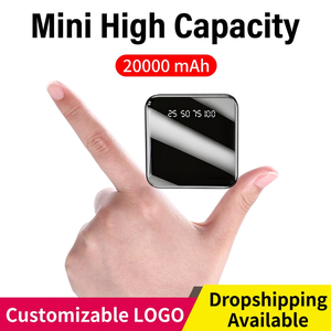 มินิมิเรอร์พาวเวอร์แบงค์ 10000mAh เครื่องชาร์จพกพาพร้อมจอแสดงผลดิจิตอลสีแดง ดีไซน์กะทัดรัดสำหรับการเดินทางและเป็นของขวัญ - Product Image 5