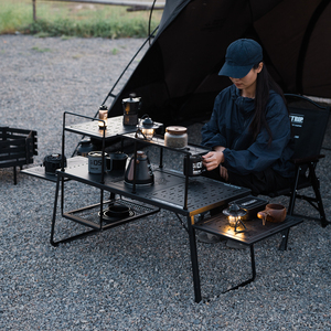 Competitive Price Outdoor <b>Camping</b> Detachable Hexagonal <b>Table</b> Combination Barbecue Multi-Functional Splicing <b>Table</b> - Product Image 1