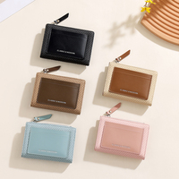 Dompet Wanita Pendek TAOMICMIC, Dompet Lipat Dua PU Berkualitas Tinggi dengan Pola Embos Kanvas, Dompet Koin Kulit Trendy dan Portabel