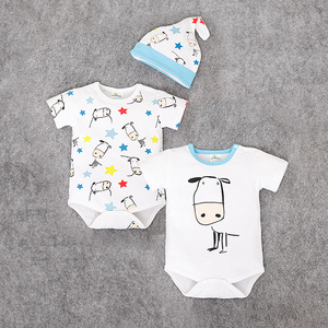 Producto Más Vendido, Ropa de Bebé de Boutique, Mono de Verano de Manga Corta con Gorro para Niños Pequeños - Product Image 2