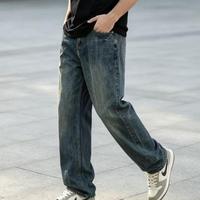 Pantalon en jean gris ciment classique délavé, streetwear, couleur unie, usage quotidien, jean personnalisable