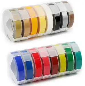 Compatibel Neon Groen//Roze/Oranje Dymo Embossing Tape 3D Plastic Label Tapes Voor Dymo Label Makers Labelmanager 1610