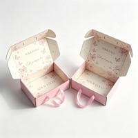 Boîte d'emballage de luxe en carton ondulé personnalisée pour t-shirts, vente en gros, rose, pour vêtements et t-shirts