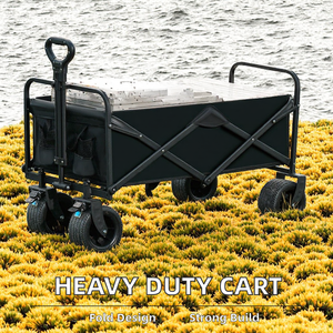 Chariot utilitaire pliable à quatre roues en PVC de 7 pouces, robuste, en fer, chariot de jardin, chariot de camping, chariot de magasinage, chariot de rangement OEM - Product Image 3
