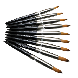 Haute Qualité Kolinsky Cheveux Plats Nail Art Outils De Luxe Ovale Acrylique Brosse Ensemble avec Virole Sertie pour Salons De Manucure - Product Image 3