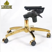 Base de chaise de bureau de luxe en alliage d'aluminium doré titane à cinq étoiles, pivotante, avec mécanisme d'inclinaison réglable en hauteur et roulettes