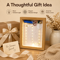 Boîte à lumière murale en bois personnalisée à 3 couleurs LED, avec variateur d'intensité, pour peinture lumineuse, décoration d'intérieur et cadre photo