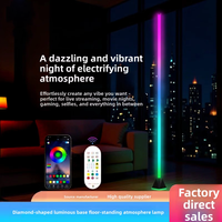Lampe d'ambiance au sol multicolore à LED avec télécommande 24 touches pour l'ambiance de la maison