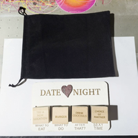 Dadu kayu kustom Set desain huruf untuk tanggal makan malam keputusan makanan Hari Valentine hadiah ulang tahun tanggal Kayu ukiran dadu