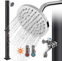 Colonne de douche solaire en PVC, capacité 35L, douche extérieure autoportante avec tête rotative pour plage et piscine, emballage pour vente par correspondance
