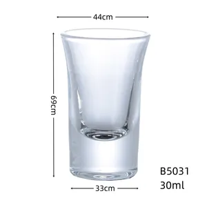 Toptan kurşunsuz kristal küçük cam bardak 0.5oz 1oz 1.5oz Mini temizle ağır taban atış cam parti Bar Club kokteyl için mükemmel