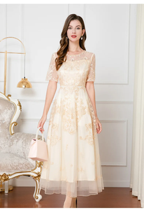 6XL 5XL 4XL <span class=keywords><strong>vestiti</strong></span> donna 2024 festa estiva Cocktail donna Sexy <span class=keywords><strong>Tulle</strong></span> maglia ricamato a maniche corte Maxi abito lungo celebrità - Product Image 3