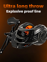 Moulinet Baitcasting main droite récupérer pour la pêche à l'achigan corps en métal de coulée longue Distance
