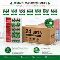 7 Styles de Lunettes LED Festives Lumineuses : Cœur, Trèfle, Sapin de Noël, Étoile, Ampoule – Décoration de Festival pour Pulls Moches