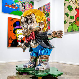 Sculpture Électroplaquée en Résine Fibre de Verre <span class=keywords><strong>Monopoly</strong></span> Richie Rich Sac d'Argent Homme Riche Design Artistique 3D ART Personnalisé - Product Image 1