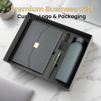 Kit Ejecutivo de Cuaderno y Termo de Lujo Personalizado A5, Set de Regalo Promocional Empresarial de Lujo, Cubierta de Cuero, Tapa Dura, Incluye Caja