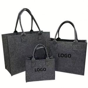 Sac fourre-tout en feutre vert avocat personnalisé, grande capacité, vente en gros d'usine - Product Image 1