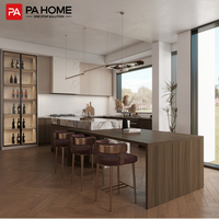 Meuble de rangement de cuisine PA avec portes vitrées et tiroirs, unité de rangement autonome pour l'organisation de la cuisine