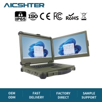 Ordinateur portable robuste de 15,6 pouces, IP65, large plage de températures, ports personnalisés verts pour interventions d'urgence, Wi-Fi 6, Bluetooth 5.2, Windows 11
