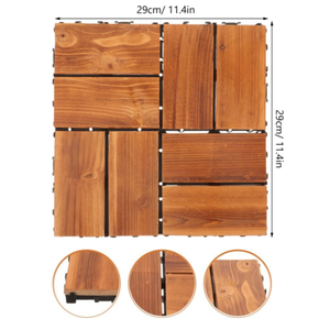 SHENGCHENG Factory Sales Solid Wood Patio Decking <b>Tiles</b> <b>Interlocking</b> DIY Deck <b>Tiles</b> Snap on Outdoor Indoor Floor Covering - Product Image 3